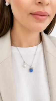 Náhrdelník Borůvková elegance s přírodní perlou