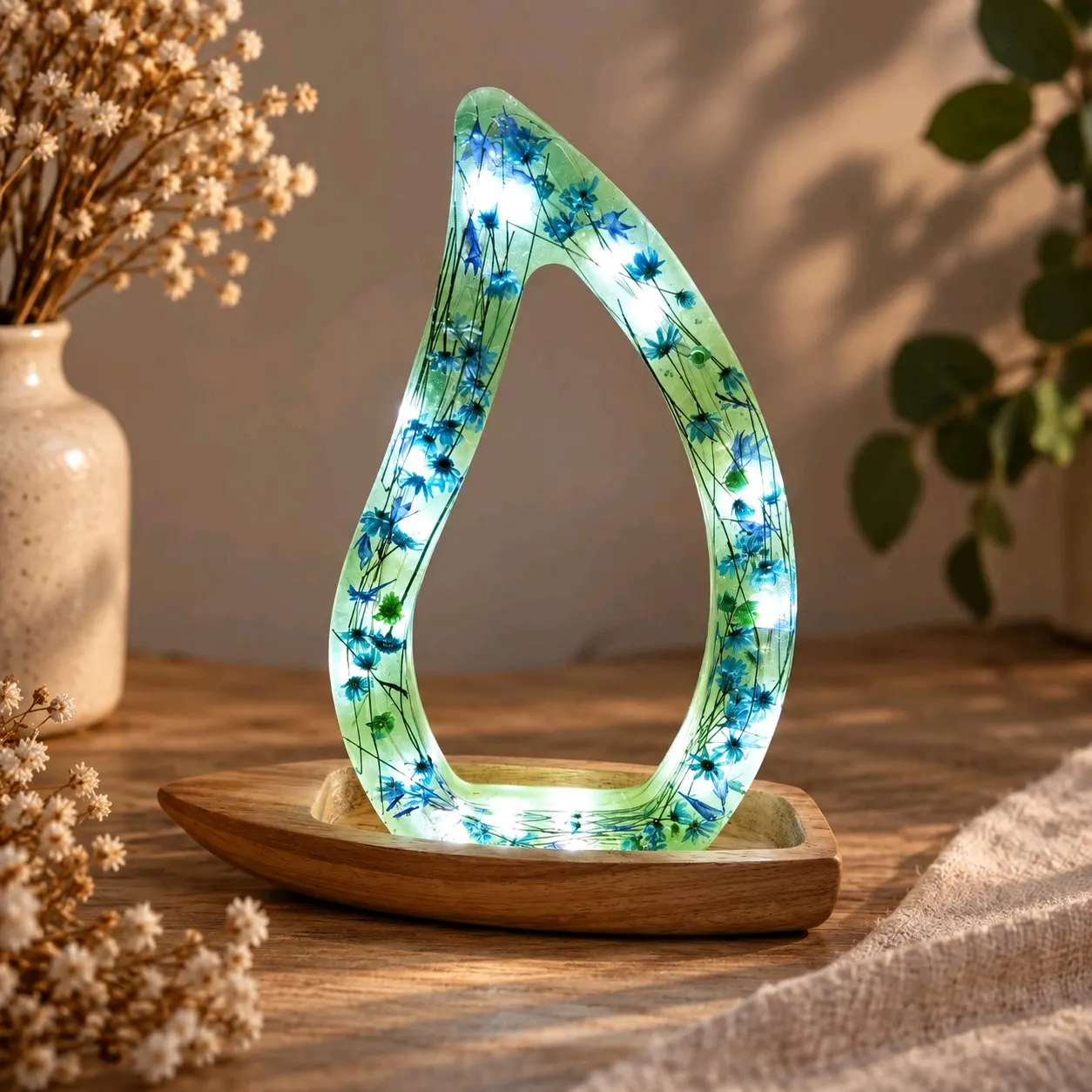 Květinová lampa - Modrá loďka 1
