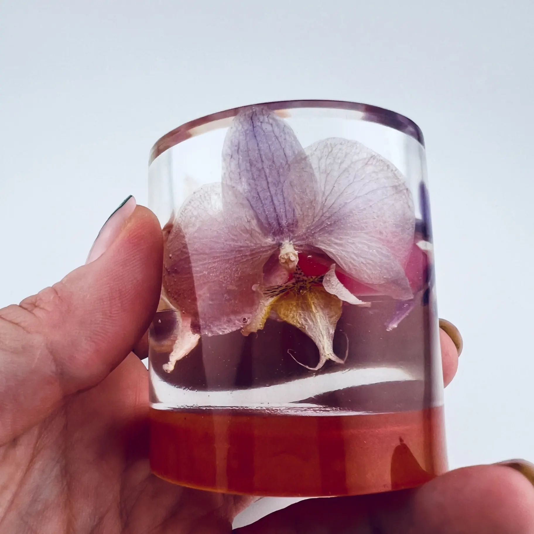 Svícen, pryskyřice,střední, orchideje, růžová 3