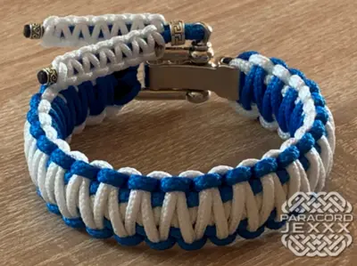 Paracord náramek (20,5 cm) blue - white