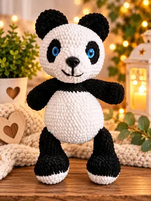 Ručně háčkovaná panda
