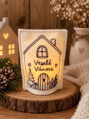 Svícen s LED svíčkou